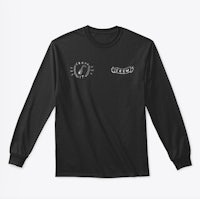 a black long - sleeve t - shirt with a logo on it