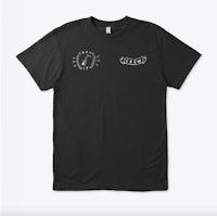 a black t - shirt with a logo on it